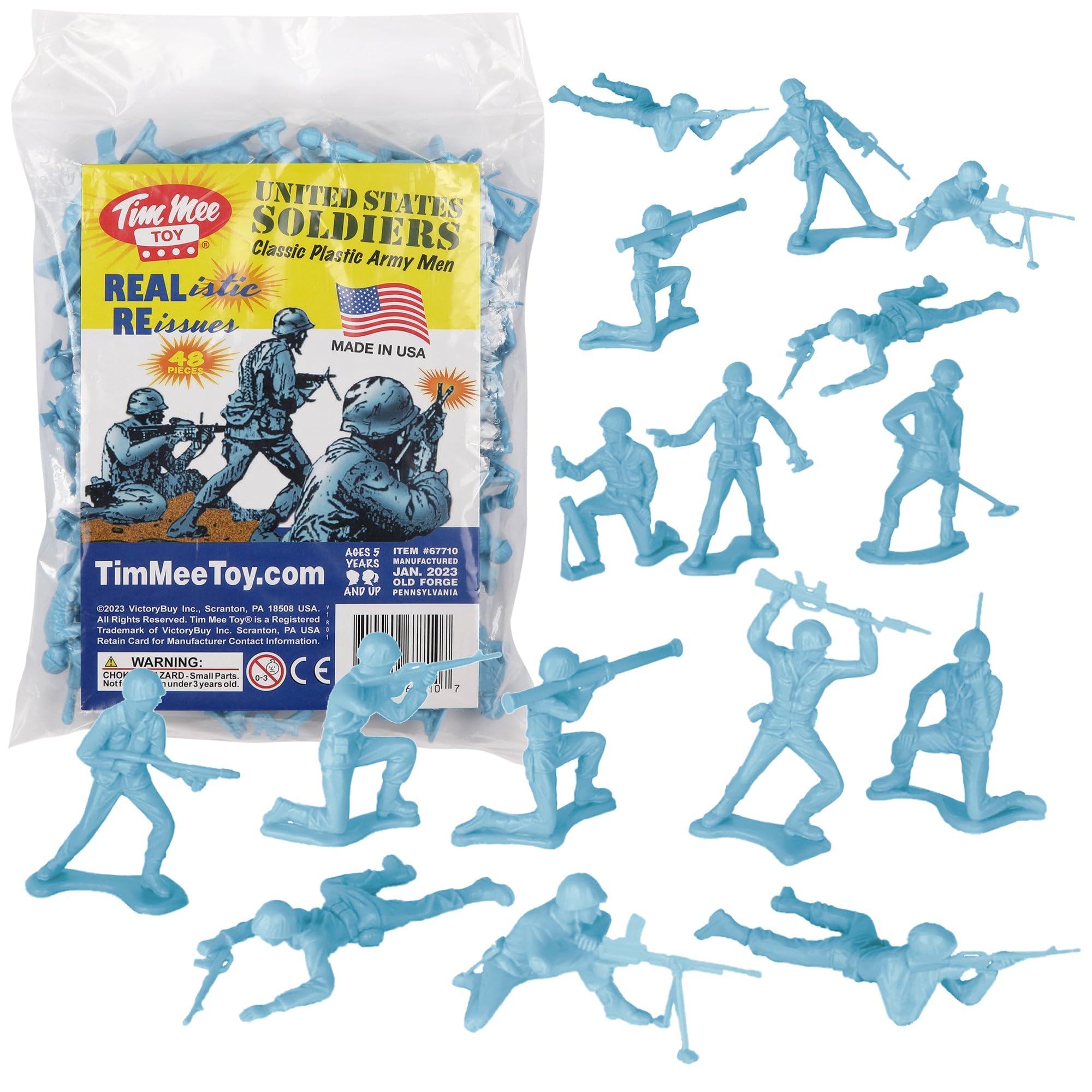 Amazon.com: TimMee Plastic Army Men - Powder Blue 48pc Toy Soldier